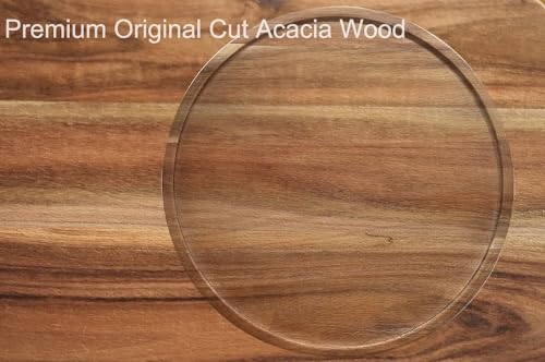 11" Acacia Wood Lazy Susan Organizer Kitchen Turntable for Cabinet Pantry Table Organization