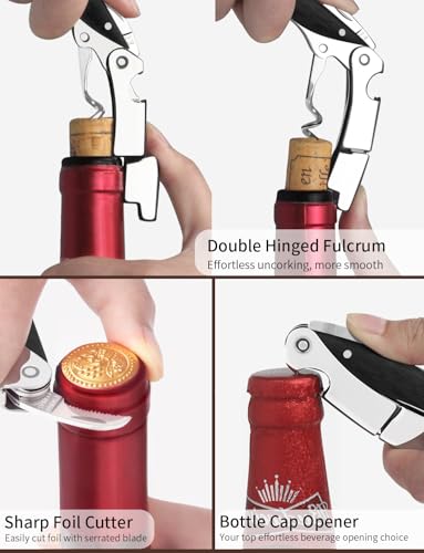 Wine Key CORKAS Prestige Waiter Corkscrew with Ebony Handle