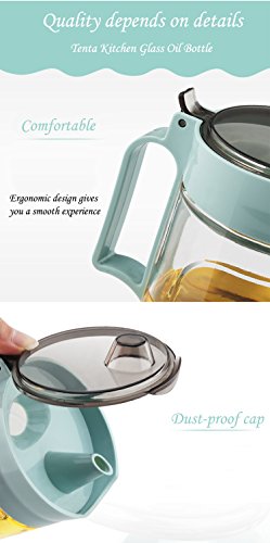 Oil Dispenser Vinegar Dispenser Maple Syrup Dispenser Glass Bottle Cruet No Drip Plastic Bottle Spout with Protective Cap drip Free Pour spout restarant 22Oz (Purple-650ml)
