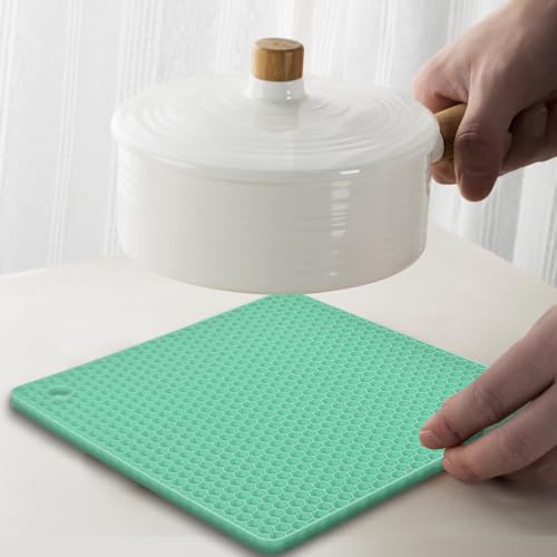 Silicone Square Trivets Mat (Mint Green)