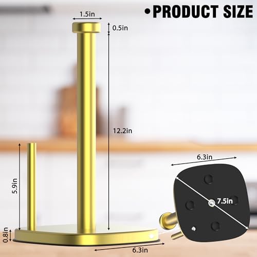 Paper Towel Holder Countertop (Brushed Gold / Holder)