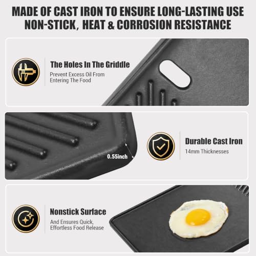 Grill Griddle and Grates for Weber Spirit 300 and II 300 Series Grills (17.51" Weber Spirit 300 GS4 II 300)