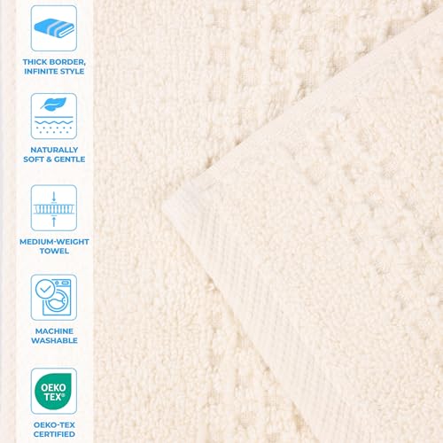 Playa Zero Twist Cotton Medium Weight Towels (8 Piece Towel Set / Ivory)
