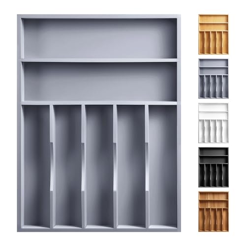 Kitchen Bamboo Silverware Organizer