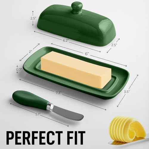 Zulay Butter Dish With Lid For Countertop (Jade)