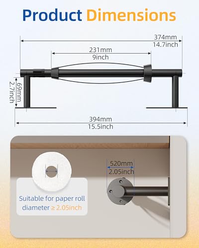 Paper Towel Holder Under Cabinet (Matte Black / One Hand Tear - Rectangle)