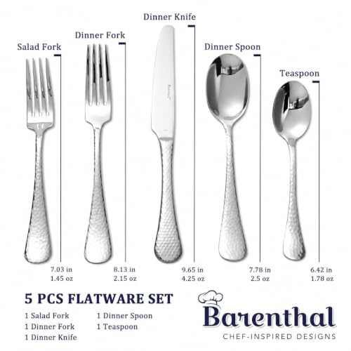 Hammered Silverware Set (Silver / Bastia 5 pieces for 1)