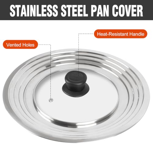 Universal Lids with Tempered Glass Top Fits 6