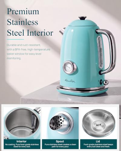 61oz Electric Kettle with Thermometer (Coastal Blue)