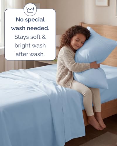 Twin Size 3 Piece Sheet Set (24 - Sky Blue / Twin)