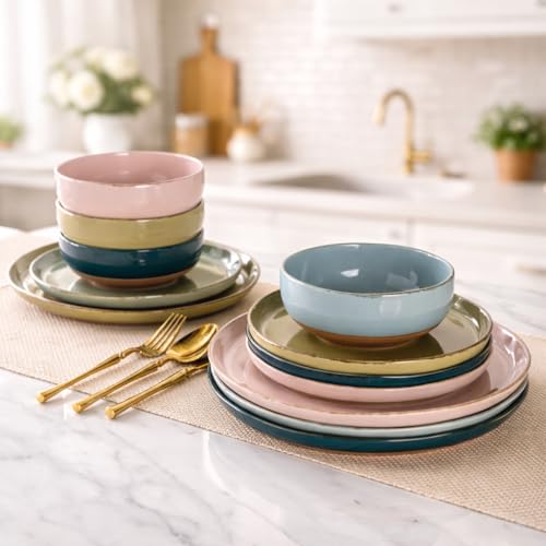 Dinnerware Sets for 4 (Colorful / Service For 4(12Pcs))