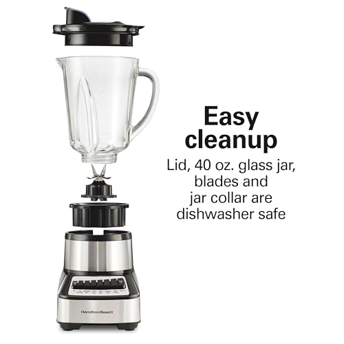 Wave Crusher Blender For Smoothies With 40 Oz Glass Jar and 14 Functions (Stainless Steel / 40oz / Blender)