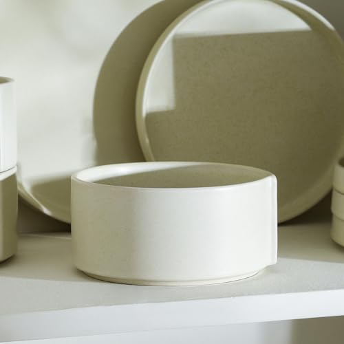 Bao 4 Piece Bowl Set Stoneware (Beige / 4-Piece - Cereal Bowl)