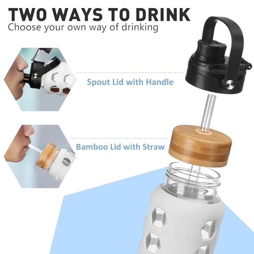 Glass Water Bottle (White / 24 Ounces)