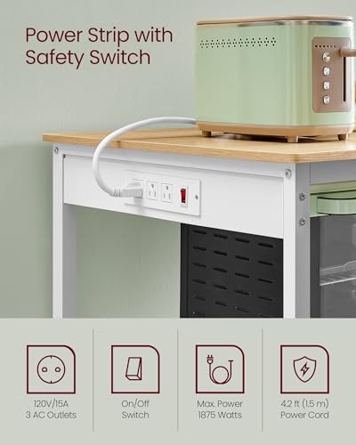 Kitchen Island with 3 Shelves