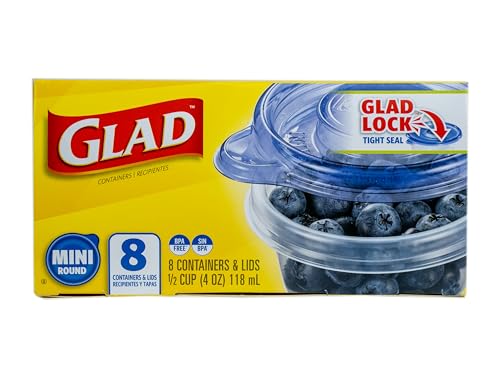 GladWare Mini Round Food Storage Containers with Lids (Round / 4 oz - 8 Count)