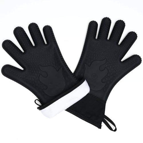 Ekogrips Premium Heat Resistant BBQ Grilling Gloves for Indoor and Outdoor Cooking (Large-X-Large / Gray)