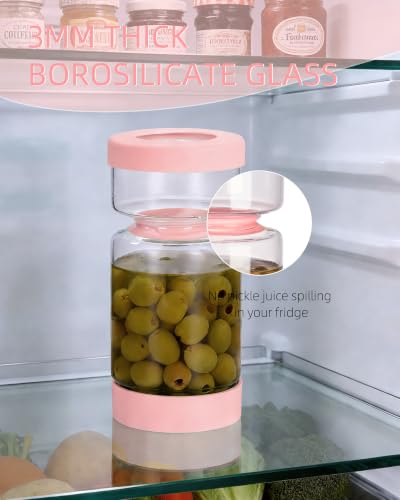 Pickle Jar with Strainer Flip (06-Pink / 37oz 1pc)