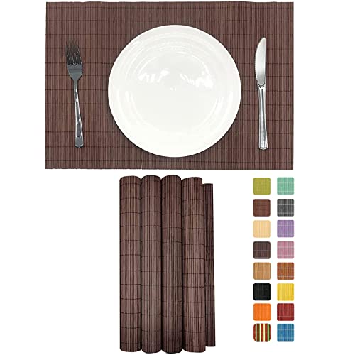 4 Pack Bamboo Placemats (Chocolate / Set of 4)