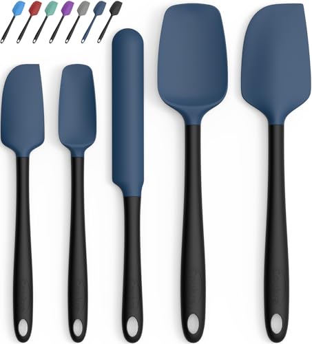 Silicone Spatula Set of 5 (Dark Blue Black)