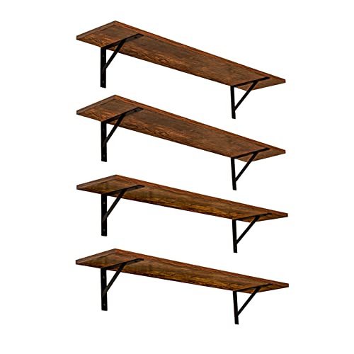Long Wall Shelves (Rustic Brown / 31.5 Inch)