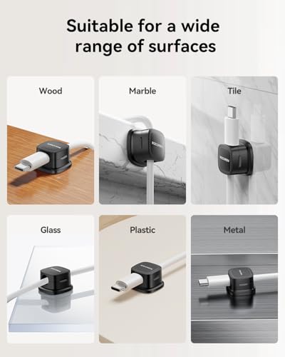 6‑Pack Magnetic 1s‑Lock Adhesive Cable Clips Cord Organizer (6 Count)