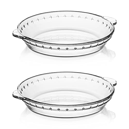Sweejar Glass Pie Pan for Baking (9.5 INCHES)