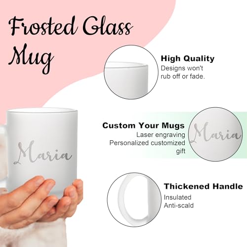 Personalized Coffee Mug Engraved with your Custom Name (Personalized / Frosted Mug)