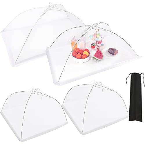 4 Pcs Extra Large Mesh Food Cover Tent Umbrella for Outside Parties (40 "x24" 17 "x 17")