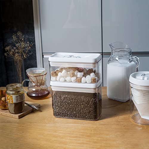Flip Tite Food Storage Container with Lid 4” RECTANGLE Airtight Ring Flip Lock Top (3 Count)