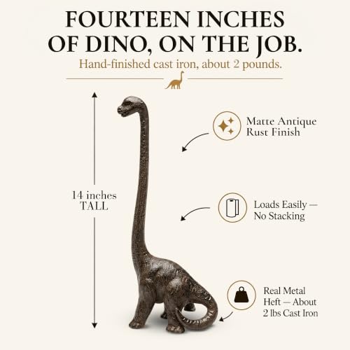 Rustic Dino Paper Towel Holder & Metal Toilet Paper Stand (Rustic Dino)