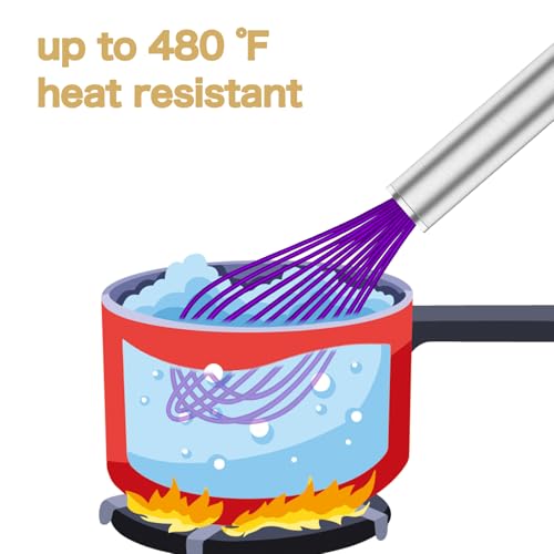 Purple Silicone Whisk Set of 3 (Premium(Purple Pack))