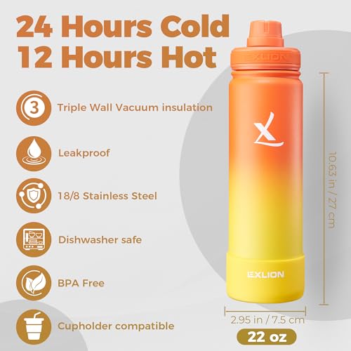 Tea Infuser Water Bottle 22 Oz (Sunset / 22 Ounces)