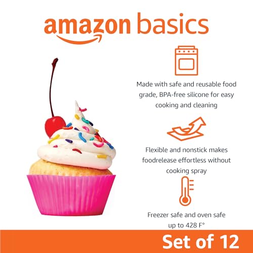 Reusable Non Stick Silicone Baking Cups (Multicolor / Pack of 12)