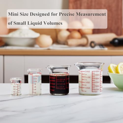Mini Borosilicate Glass Measuring Cup Set (5ML/15ML/30ML/60ML Measuring Cup Set)