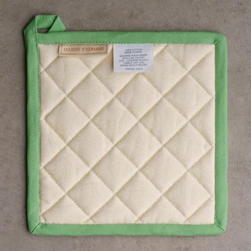 Pot Holders 100% Cotton Potholders (029 - Jardin Du Roy / 8" x 8" (Pot Holder Pack of 1))