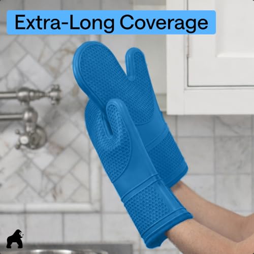 Silicone Oven Mitts (Aqua / 12.5" Oven Mitts)
