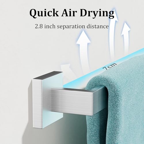 Towel Bar Towel Racks for Bathroom Wall Mount 16 Inch (Single 16 Inch / Brushed Nickel)