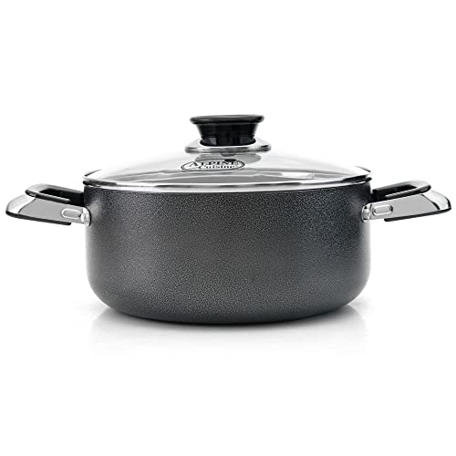 2 Quart Non stick Stock Pot with Tempered Glass Lid and Carrying Handles (2-Quart Stock Pot / Standard Packaging)
