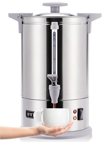 Commercial Grade Stainless Steel Percolate Coffee Maker Hot Water Urn for Catering (16L Grey)