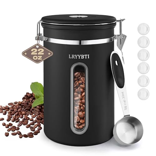 Coffee Canisters with Window (Black / 22 oz)
