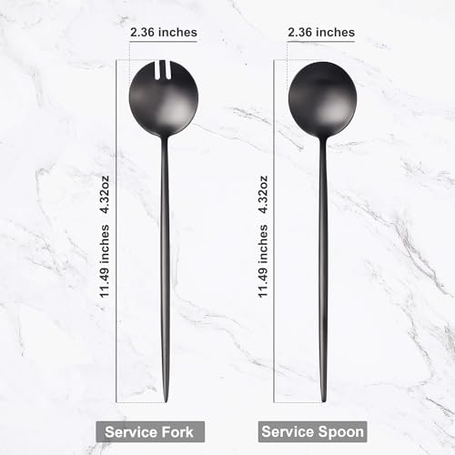 Black Salad Serving Utensils (Black)