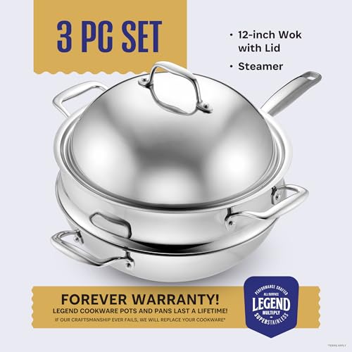 5 Ply Stainless Steel Wok Set