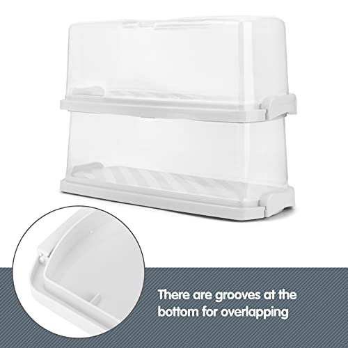 2 Pack Plastic Rectangular Bread Box with Clear Lid