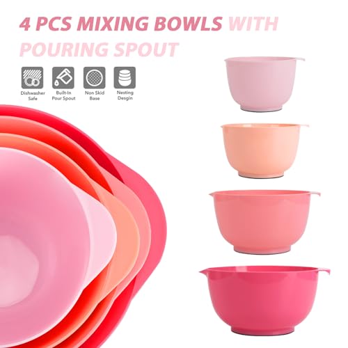 Mixing Bowls Set of 4 (Pink Gradient)