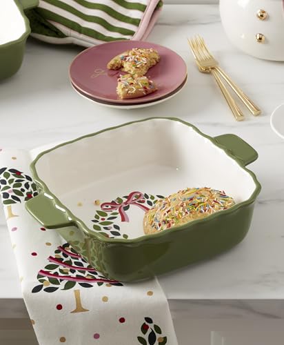 Evergreen Square Scallop Christmas Baking Dish (Square Scallop Baking Dish)