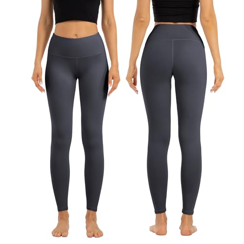 High Waist Butt Lifting Leggings for Women Buttery Soft Breathable Yoga Pants with Hidden Pocket Tummy Control Gym Dark Grey (X-Large / Dark Grey)