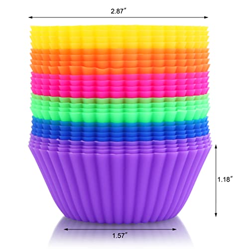 44270 Reusable Silicone Baking Cups and Cupcake Liners (2.75" Dia(top) x 1.25" tall and 1.8" Dia (bottom))
