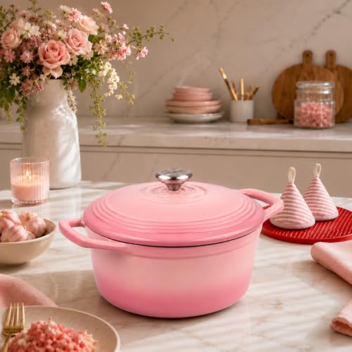 Enameled Cast Iron Dutch Oven (5.5 Quart / Ballet Pink)