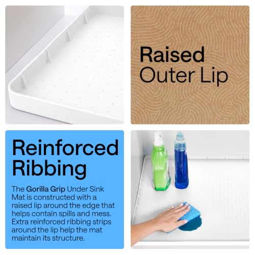 Waterproof Silicone Under Sink Mat (White / 28"w X 22"l)